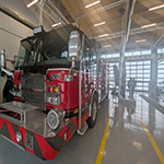 Inside the fire hall.