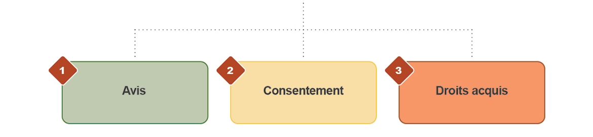 image montrant les trois exigences auxquelles doivent satisfaire les Premières Nations pour faire la transition vers l'appartenance à une bande en vertu de l'article 10