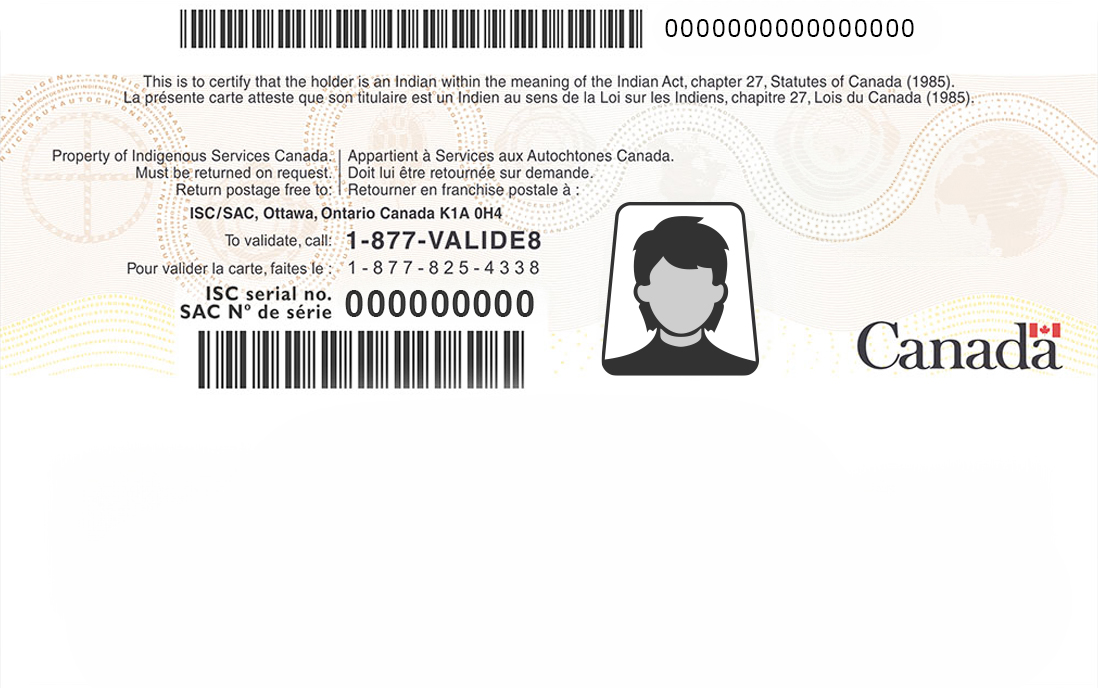 Image of the back of a SCIS card